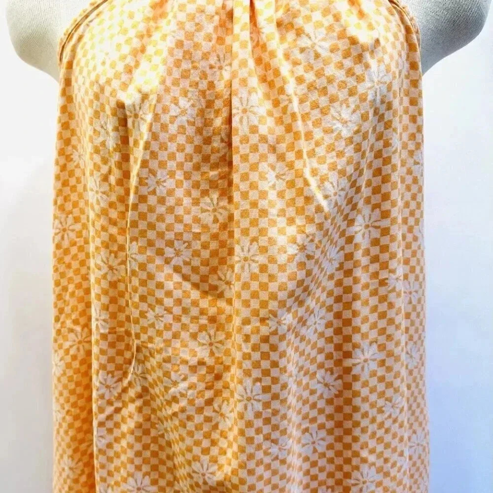 NWT SO GOODS FOR LIFE Juniors Sleeveless Halter Neck Orange Mini Dress Sz Medium - Picture 3 of 11